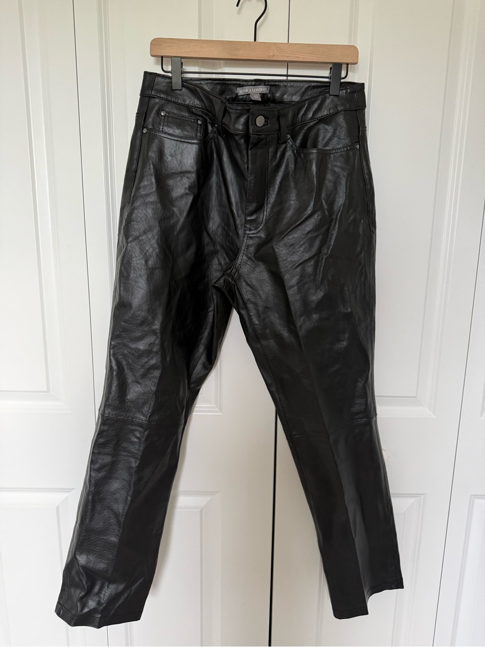 Jessica London 100% Leather Pants Size 12 W Straight Leg
